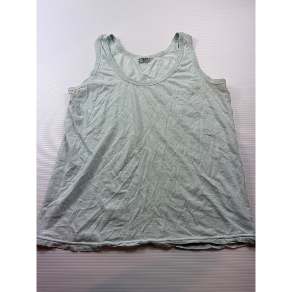 Christina Lehr Light Green Mint Scoop Neck Tank Top One Size Basic Sleeveless